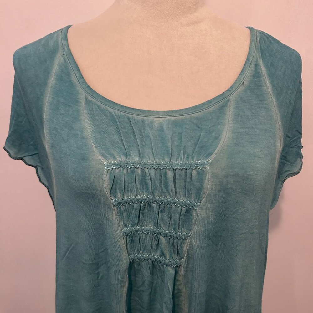 One World Blue and Lace Top - Picture 2 of 3